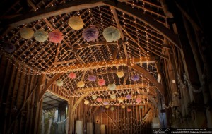 Barn Fairy Lights and Pom Poms