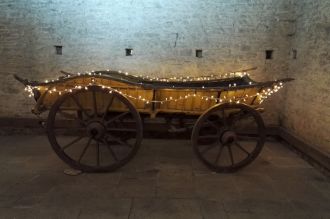 Fairy Lights on Wooden Cart