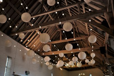 Ufton Court Festoon Lights with Paper Lanterns