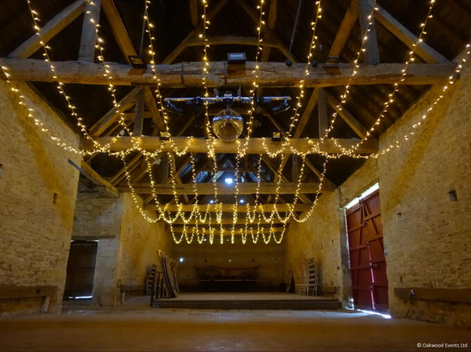 Cogges Manor Farm multiswag fairy light canopy