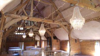 Chandeliers at Lains Barn