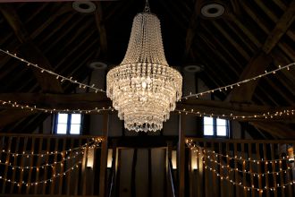 Crystal Chandeliers at the Tudor Barn