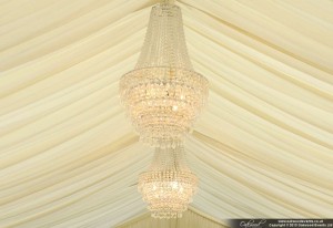 Crystal Chandeliers in Marquee
