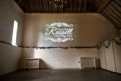 Custom Monogram Projection at Ufton Court