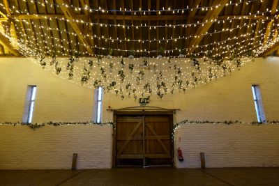 Fairy Light Canopy with Roses at Ufton Court