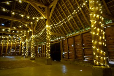 Fairy Light Pillars and Swags at Rushall Farm