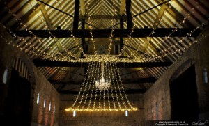 Gathered Fairy Light Canopy with Chandelier