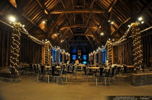 Uplighting and Fairy Lights at Ruislip Manor Farm Great Barn