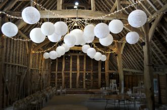 Rushall Farm Fairy Light Star and Paper Lanterns