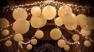 Ufton Court Fairy Lights and Lanterns at Night