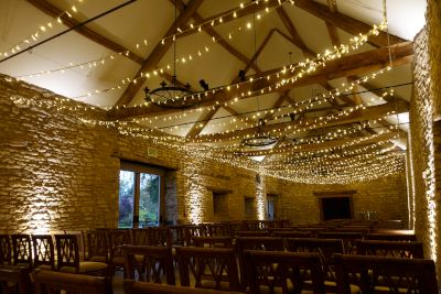 Widthways Fairy Lights with Uplighting at Caswell House