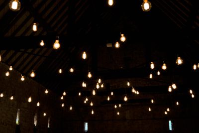Edison Bulbs for a Barn Wedding