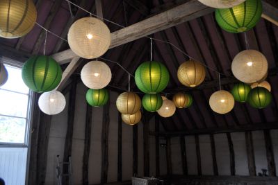 Gold Green and Lace Lanterns