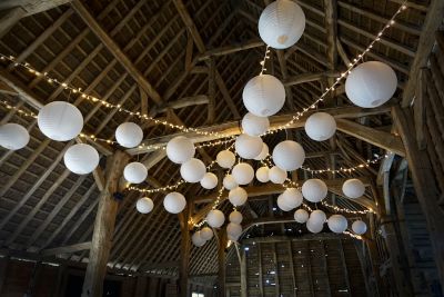 White Paper Lanterns and Fairy Lights