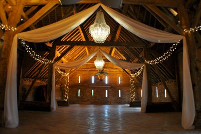 Chandeliers with Drapes and Fairy Lights