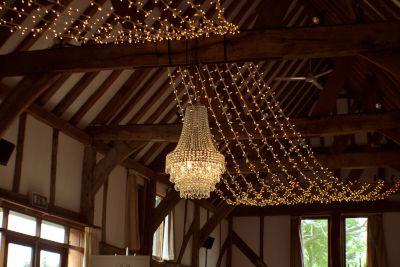 Crystal Chandelier with Fairy Light Ceiling