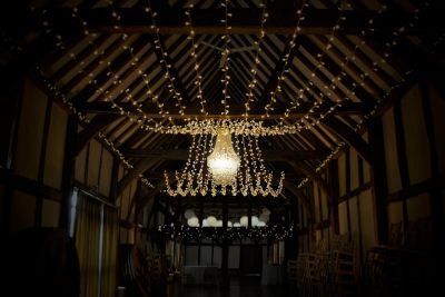 Gathered Canopy with Chandelier