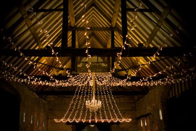 Monks Barn Chandelier with Fairy Lights